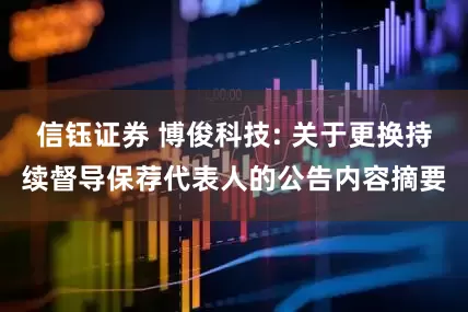 信钰证券 博俊科技: 关于更换持续督导保荐代表人的公告内容摘要