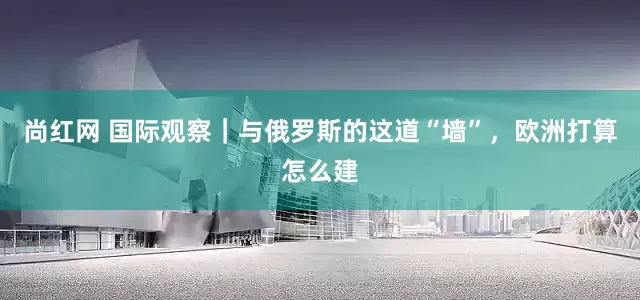 尚红网 国际观察｜与俄罗斯的这道“墙”，欧洲打算怎么建